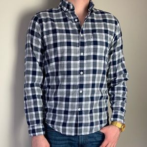 Express Blue Plaid Casual Button Down Shirt
